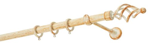 Κουρτινόξυλα σφυρήλατα/Ζωγομετάλ/Φ25/R0454/Κρέμ-πατίνα-χαλκός