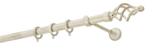 Κουρτινόξυλα σφυρήλατα/Ζωγομετάλ/Φ25/R0454/Κρέμ-πατίνα-χρυσό