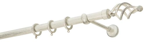 Κουρτινόξυλα σφυρήλατα/Ζωγομετάλ/Φ25/R0454/Κρέμ-πατίνα-ασήμι