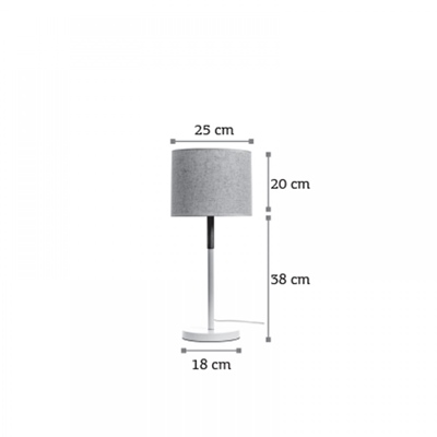 Επιτραπέζιο φωτιστικό/μέταλλο/ύφασμα/3453-WH/λευκό