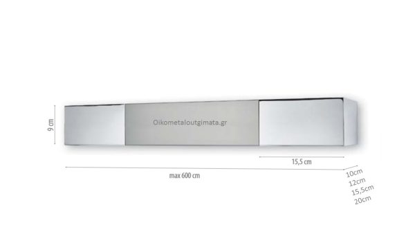 Μετόπη μεταλλική/Ανάρτηση/ME42/Inox/χρώμιο