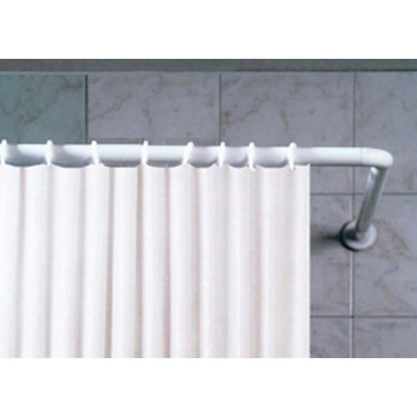 Κουρτινόξυλο μπάνιου/γωνιακό/αλουμίνιο/λευκό/80x180cm