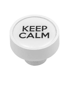 Πόμολο επίπλου/roline/509/ξύλινο/λευκό/keep calm