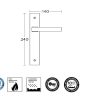 Πόμολο πόρτας/πλάκα/CONVEX/895/νίκελ χρώμιο