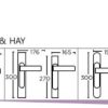Πόμολο πόρτας/πλάκα/CONVEX/1115/νίκελ ματ/χρώμιο