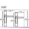Πόμολο πόρτας/πλάκα/CONVEX/2205/χρώμιο ματ/χρώμιο