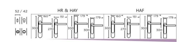 Πόμολο πόρτας/πλάκα/CONVEX/2205/χρώμιο ματ/χρώμιο