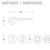 Πόμολο πόρτας/ροζέτα/CONVEX/2405/ματ χρώμιο