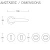 Πόμολο πόρτας/ροζέτα/CONVEX/655/νίκελ ματ
