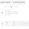Πόμολο πόρτας/ροζέτα/CONVEX/835/μαύρο ματ/χρώμιο