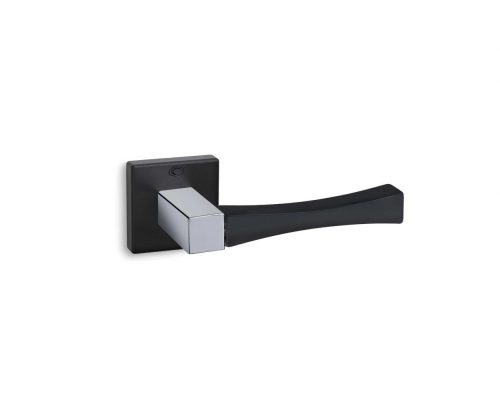 Πόμολο πόρτας/ροζέτα/CONVEX/835/μαύρο ματ/χρώμιο