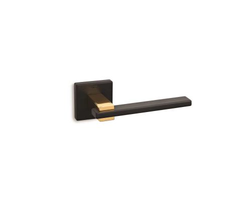 Πόμολο πόρτας/ροζέτα/CONVEX/745/μαύρο ματ/χρώμιο