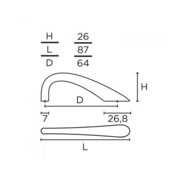 Λαβή επίπλου/CONVEX/199/όρο ματ
