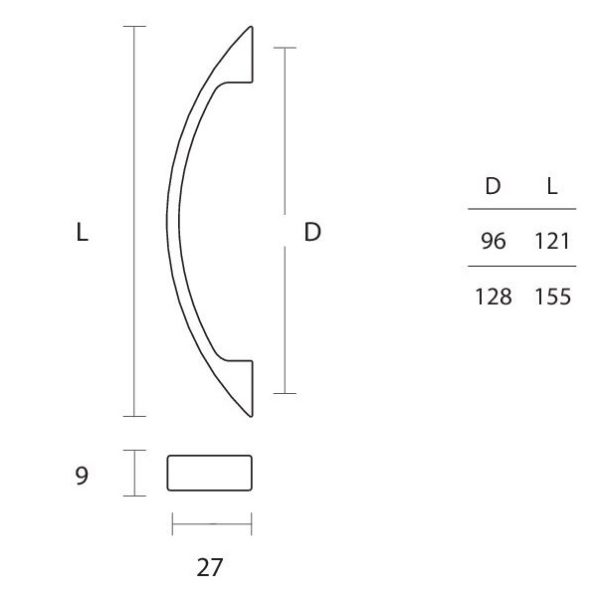 Λαβή επίπλου/CONVEX/219/χρώμιο