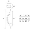 Λαβή επίπλου/CONVEX/447/νίκελ ματ