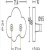 Πόμολο επίπλου/CONSET/C849-P21/λευκό μεγάλο/cloud