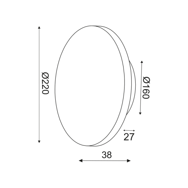 Επιτοίχιο φωτιστικό/ECLIPSE/ZM1710LEDWB/μαύρο
