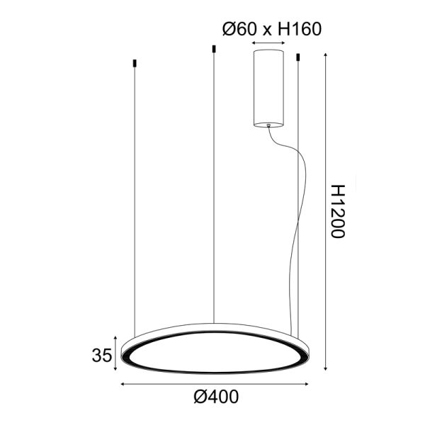 Κρεμαστό φωτιστικό/ACA/HARMONY/BR97LEDP40GDCCT/χρυσό