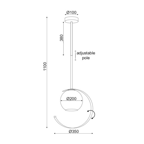 Κρεμαστό φωτιστικό/ACA/IPARELLE/DCR17501P/χρυσό/λευκό περλέ