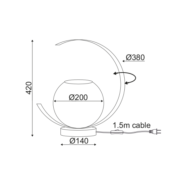 Επιτραπέζιο φωτιστικό/ACA/IPARELLE/DCR17501T/χρυσό/λευκό περλέ