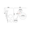 Επιτοίχιο φωτιστικό/ACA/CLOCK/OD742W74WM/μαύρο/λευκό/όρο σατινέ