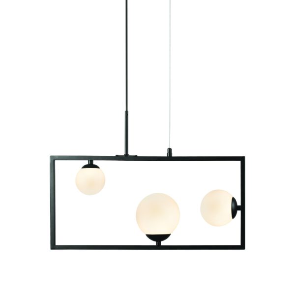 Κρεμαστό φωτιστικό/ACA/QUADRO/OD91543PB/μαύρο/λευκό