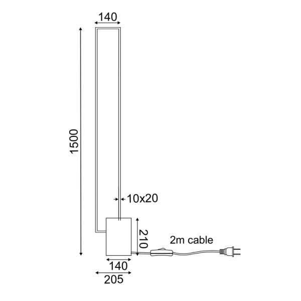 Επιδαπέδιο φωτιστικό/ACA/AELIA/PN30LEDFBK/μαύρο ματ