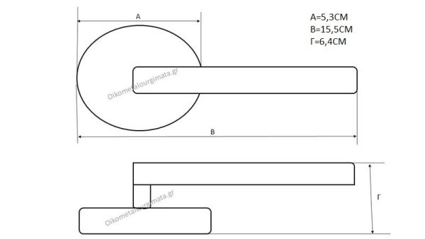 Πόμολο πόρτας/ροζέτα/oikometalourgimata/f52080k/νίκελ ματ