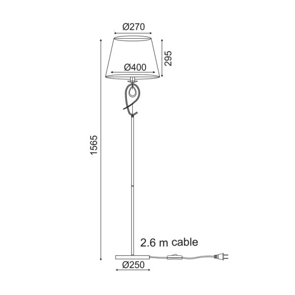 Επιδαπέδιο φωτιστικό/ACA/BASILICO/TNK81490CG1F/μαύρο/χρυσοχάλκινο