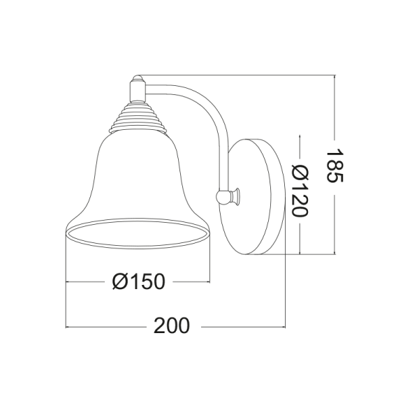 Επιτοίχιο φωτιστικό /ACA/MOBY/AD80081W/μαύρο χάλκινο