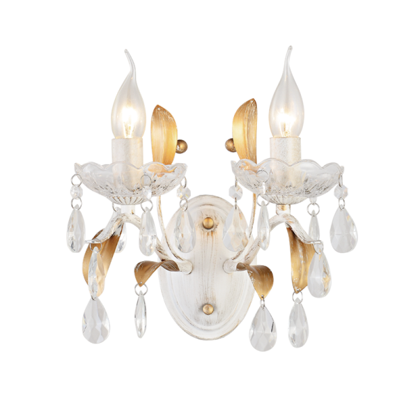 Επιτοίχιο φωτιστικό/ACA/SARDINIA/DL9342WWG/λευκό πατίνα/χρυσό