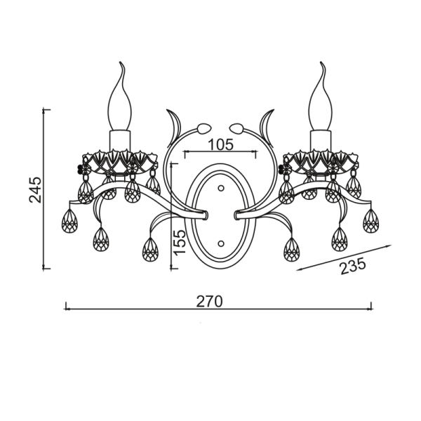 Επιτοίχιο φωτιστικό/ACA/SARDINIA/DL9342WWG/λευκό πατίνα/χρυσό