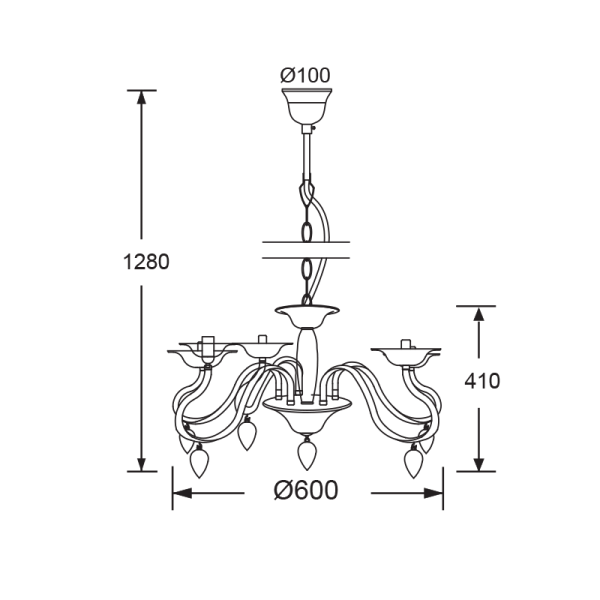 Κρεμαστό φωτιστικό /ACA/FIRENZE/SF3631165/διάφανο