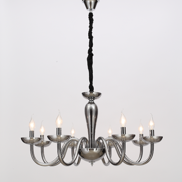 Κρεμαστό φωτιστικό/ACA/LUNARIA/BLK82188PSGC/φιμέ/χρώμιο