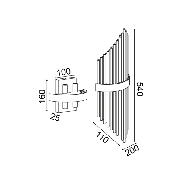 Επιτοίχιο φωτιστικό/ACA/DYNASTY/EG1844W54AB/χρυσό