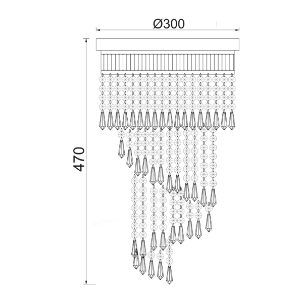 Φωτιστικό οροφής/ACA/ITEA/DLA12225/διάφανο/νίκελ σατινέ