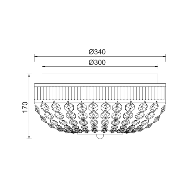 Φωτιστικό οροφής/ACA/ROSE/DLA12253/διάφανο/νίκελ σατινέ